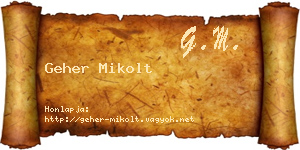 Geher Mikolt névjegykártya