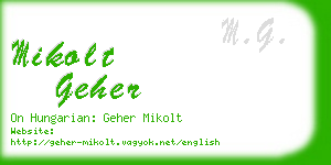 mikolt geher business card